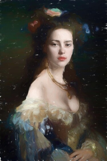 Arte digitale intitolato "Portrait of Madame…" da Gerry Martinez, Opera d'arte originale, Pittura digitale