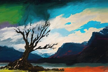 数字艺术 标题为“Everest Lake” 由Gerry Martinez, 原创艺术品, 数字油画