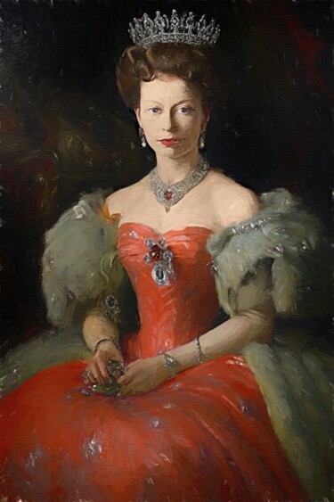 Digital Arts με τίτλο "Queen Elizabeth II…" από Gerry Martinez, Αυθεντικά έργα τέχνης, Ψηφιακή ζωγραφική