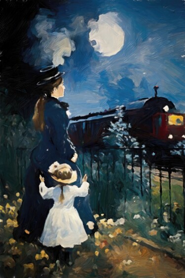 Digitale Kunst mit dem Titel "The Railway : Impre…" von Gerry Martinez, Original-Kunstwerk, Digitale Malerei