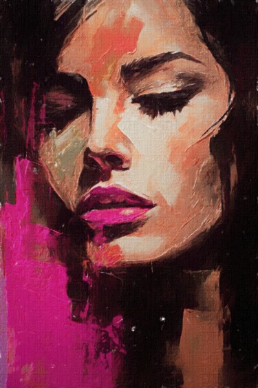 Digital Arts titled "Sleepless Woman" by Gerry Martinez, Original Artwork, Digital Painting