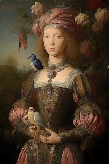 Digital Arts με τίτλο "Caterina Sforza : L…" από Gerry Martinez, Αυθεντικά έργα τέχνης, Ψηφιακή ζωγραφική