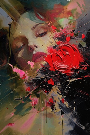 Digital Arts με τίτλο "The woman sleep in…" από Gerry Martinez, Αυθεντικά έργα τέχνης, Ψηφιακή ζωγραφική