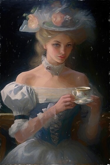 Arte digital titulada "The Cup of Tea" por Gerry Martinez, Obra de arte original, Pintura Digital