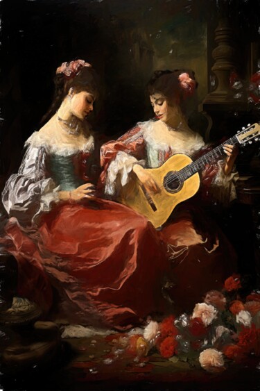 数字艺术 标题为“Two Spanish Women” 由Gerry Martinez, 原创艺术品, 数字油画