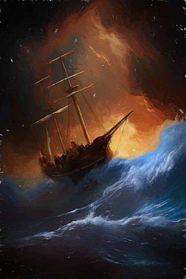 Arte digital titulada "The Slave Ship" por Gerry Martinez, Obra de arte original, Pintura Digital