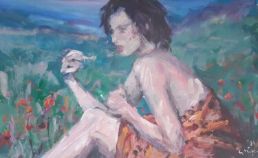 Pintura intitulada "The Meadow" por Gerry Miller, Obras de arte originais, Acrílico