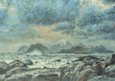 Malerei mit dem Titel "Norwegian Sea. Acry…" von Gerry Miller, Original-Kunstwerk, Acryl