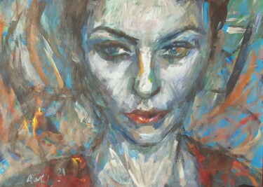 Painting titled ""Fiora". Acrylic on…" by Gerry Miller, Original Artwork, Acrylic