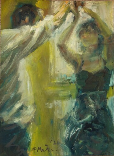 Pittura intitolato "Dance Sessions 1." da Gerry Miller, Opera d'arte originale, Olio