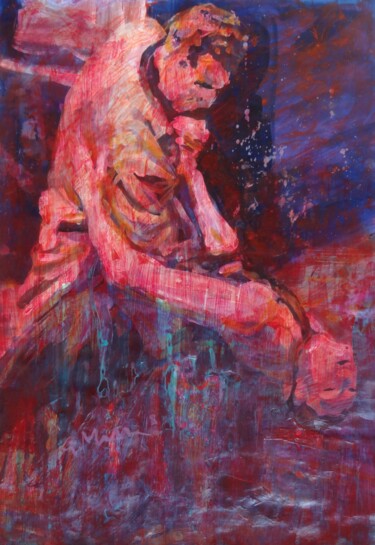 Pittura intitolato "Tango Scarlet" da Gerry Miller, Opera d'arte originale, Acrilico