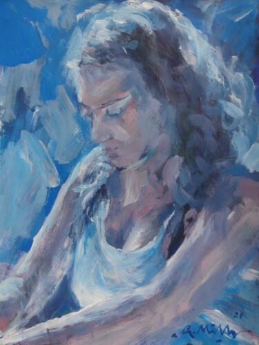 Pintura intitulada "acrylic sketch -you…" por Gerry Miller, Obras de arte originais, Acrílico