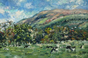 Pittura intitolato "Cowfield, Bute Isla…" da Gerry Miller, Opera d'arte originale, Olio