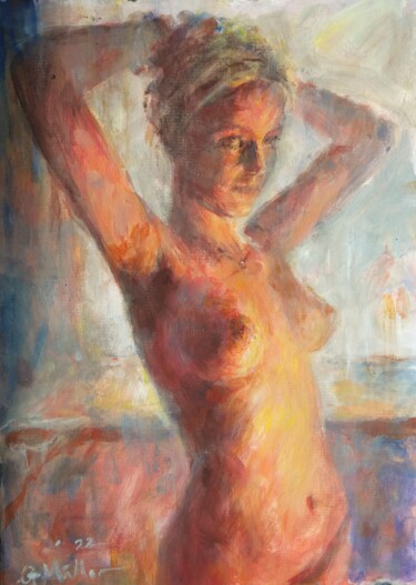 Painting titled "Model" by Gerry Miller, Original Artwork, Acrylic