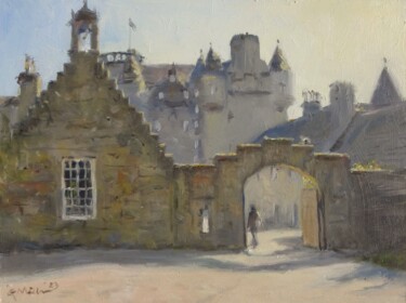 Pintura intitulada "Castle Fraser, Aber…" por Gerry Miller, Obras de arte originais, Óleo Montado em Outro painel rígido