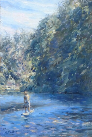 Painting titled ""SUP-PING, Brandenb…" by Gerry Miller, Original Artwork, Oil