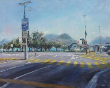 Malerei mit dem Titel "To the Promenade" von Gerry Miller, Original-Kunstwerk, Öl