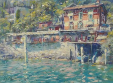 Pintura intitulada "On the Lake" por Gerry Miller, Obras de arte originais, Óleo
