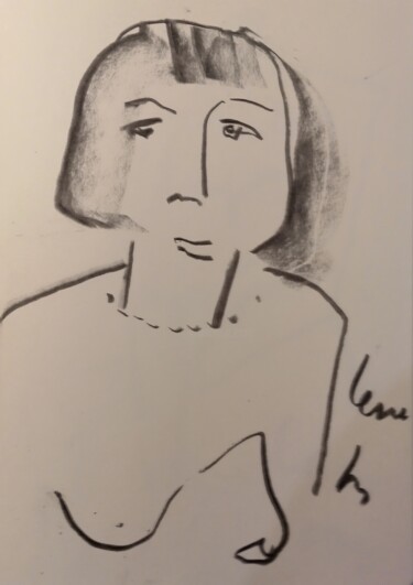 Drawing titled "Lena" by Gert Van Beek, Original Artwork, Pencil