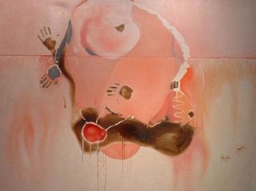 Peinture intitulée "el corazon te di" par Gerville Larsen, Œuvre d'art originale, Huile