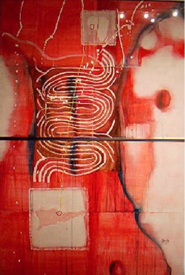 Pintura titulada "... mine nourshing…" por Gerville Larsen, Obra de arte original, Acuarela Montado en Otro panel rígido