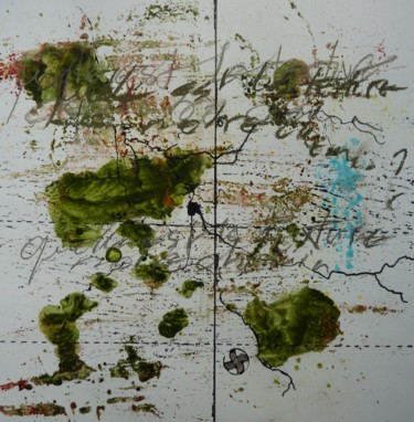 Peinture intitulée "Cartographie de nos…" par Géry Lamarre, Œuvre d'art originale, Autre