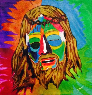 Pintura titulada "Cristo del color" por Juan Magan, Obra de arte original, Acrílico
