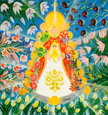 Pintura titulada "Aparición floral" por Juan Magan, Obra de arte original, Acrílico