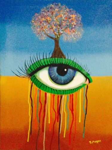 Pintura titulada "Las miradas de la t…" por Juan Magan, Obra de arte original, Acrílico