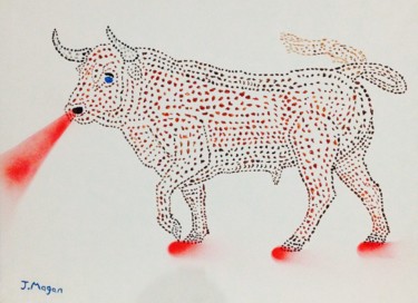 Pintura titulada "Puntos de un toro" por Juan Magan, Obra de arte original, Acrílico