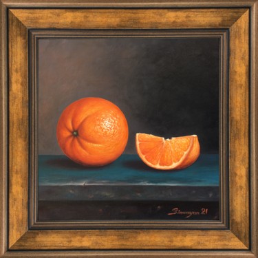 Картина под названием "Still life-orange (…" - Gevorg Sinanyan, Подлинное произведение искусства, Масло Установлен на Деревя…