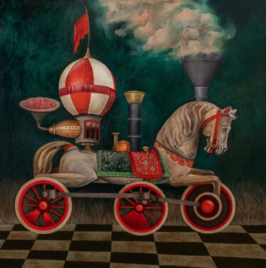 Картина под названием "Still life - HORSE…" - Gevorg Sinanyan, Подлинное произведение искусства, Масло Установлен на Деревян…