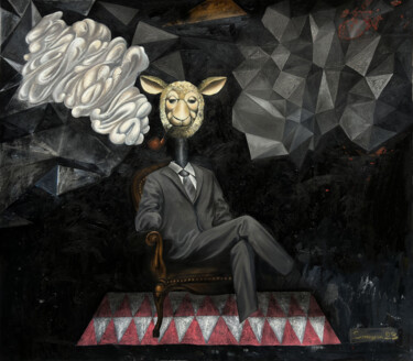 Malarstwo zatytułowany „ANIMAL PODCAST” autorstwa Gevorg Sinanyan, Oryginalna praca, Olej