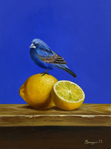 Картина под названием "Azure Adornment" - Gevorg Sinanyan, Подлинное произведение искусства, Масло Установлен на Деревянная…