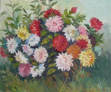 Painting titled "Flowers" by Gevorg Avagyan, Original Artwork