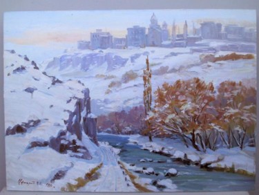 Painting titled "Zangu in winter" by Gevorg Avagyan, Original Artwork
