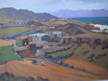 Painting titled "Akhqala village" by Gevorg Avagyan, Original Artwork