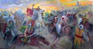 Painting titled "Gor's Battle" by Gevorg Avagyan, Original Artwork