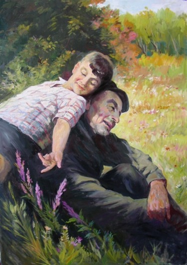 Painting titled "The Grandson" by Gevorg Avagyan, Original Artwork
