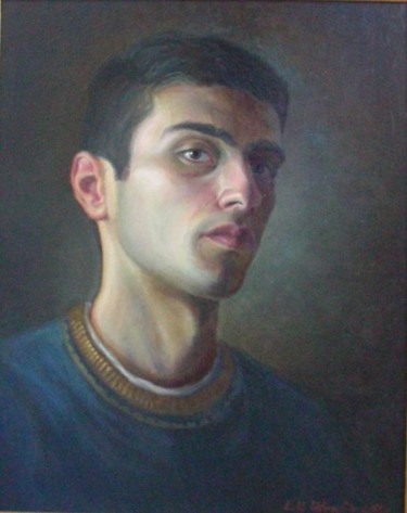 Painting titled "Autoportrait" by Gevorg Avagyan, Original Artwork