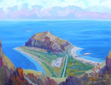 Painting titled "Sevan Peninsula" by Gevorg Avagyan, Original Artwork, Oil