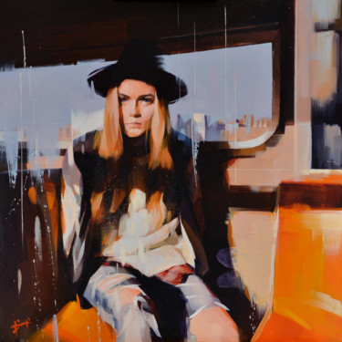 Painting titled "Subway gril" by Yi Ge, Original Artwork, Oil
