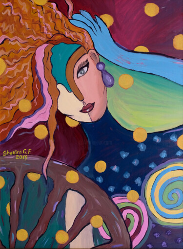 Schilderij getiteld ""Колесо её фортуна"" door Gf Shakira, Origineel Kunstwerk, Olie