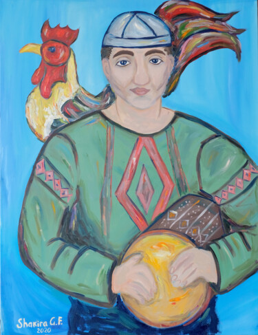 Painting titled "Барабанщик" by Gf Shakira, Original Artwork, Oil