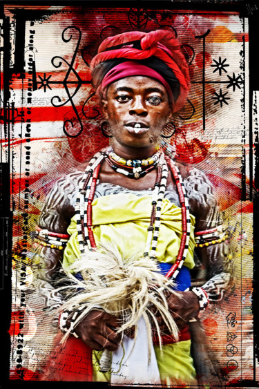 Digital Arts titled "VOODOO 02" by Guillaume Fourcaut, Original Artwork, Digital Painting Mounted on Plexiglass