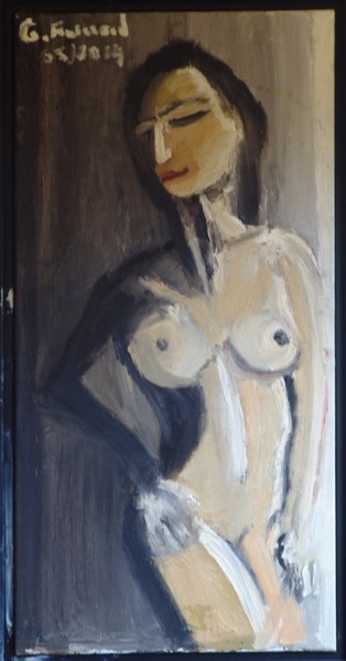 Painting titled "Justine" by Gilbert Froissard, Original Artwork