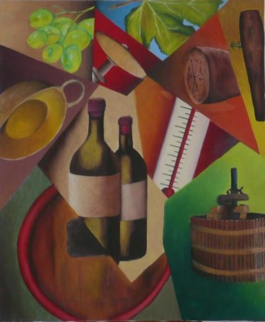 Peinture intitulée "le Vin" par Gilles Galboud, Œuvre d'art originale