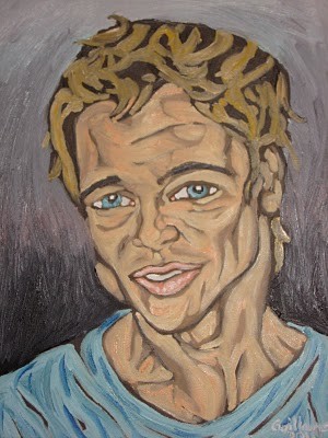Painting titled "Brad Pitt" by Ggf, Original Artwork, Oil