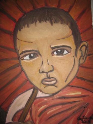 Painting titled "Little Buddha" by Ggf, Original Artwork
