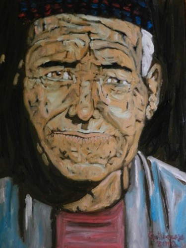 Painting titled "old wise man" by Ggf, Original Artwork